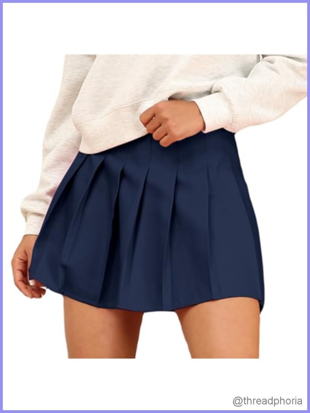 High Waisted Pleated Tennis Skort with Built-in Shorts